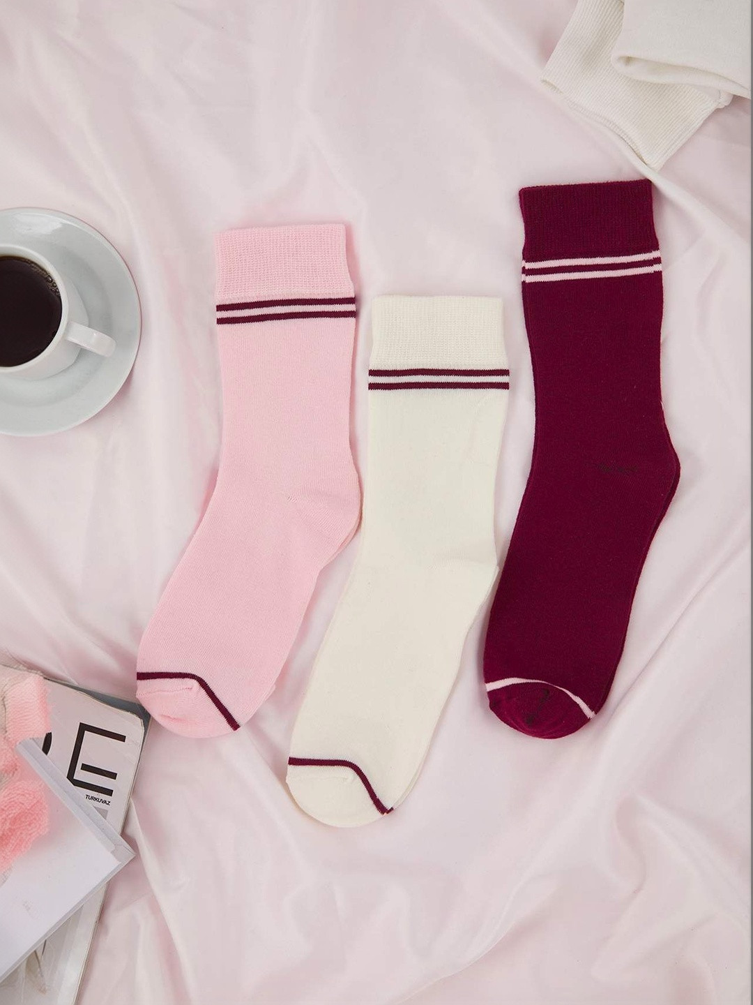Trendyol Women Pack of 3 Cotton Above Ankle Length Socks