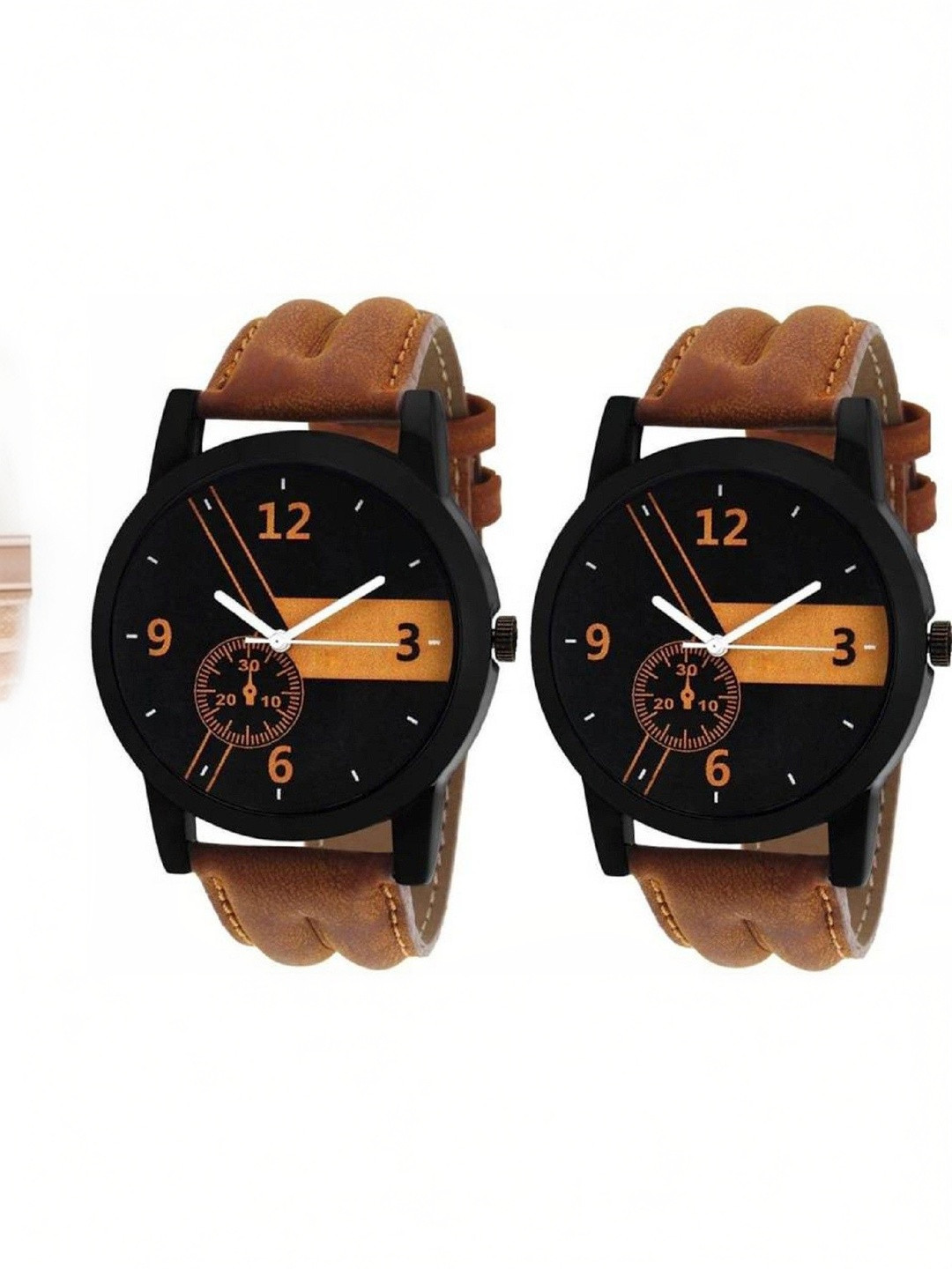 Miss Perfect Unisex Patterned Dial & Leather Straps Analogue Watch 511