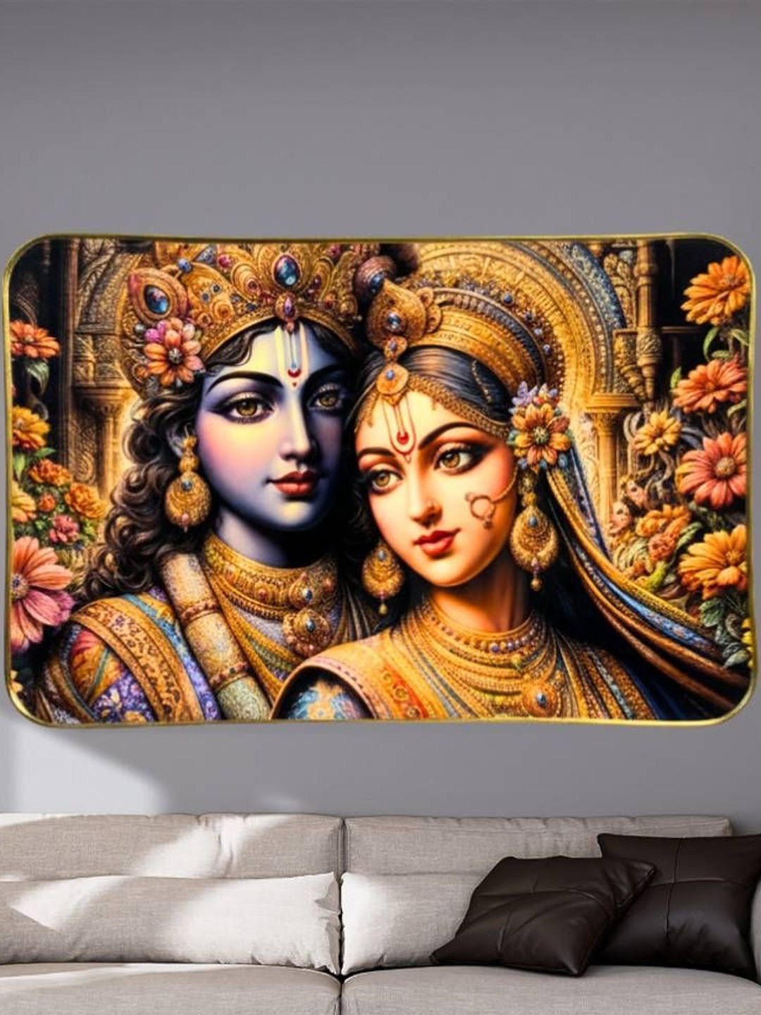 SHRI KHATU SHYAM CREATION Copper-Toned & Blue 1 Pieces MDF Wall Photo Frames