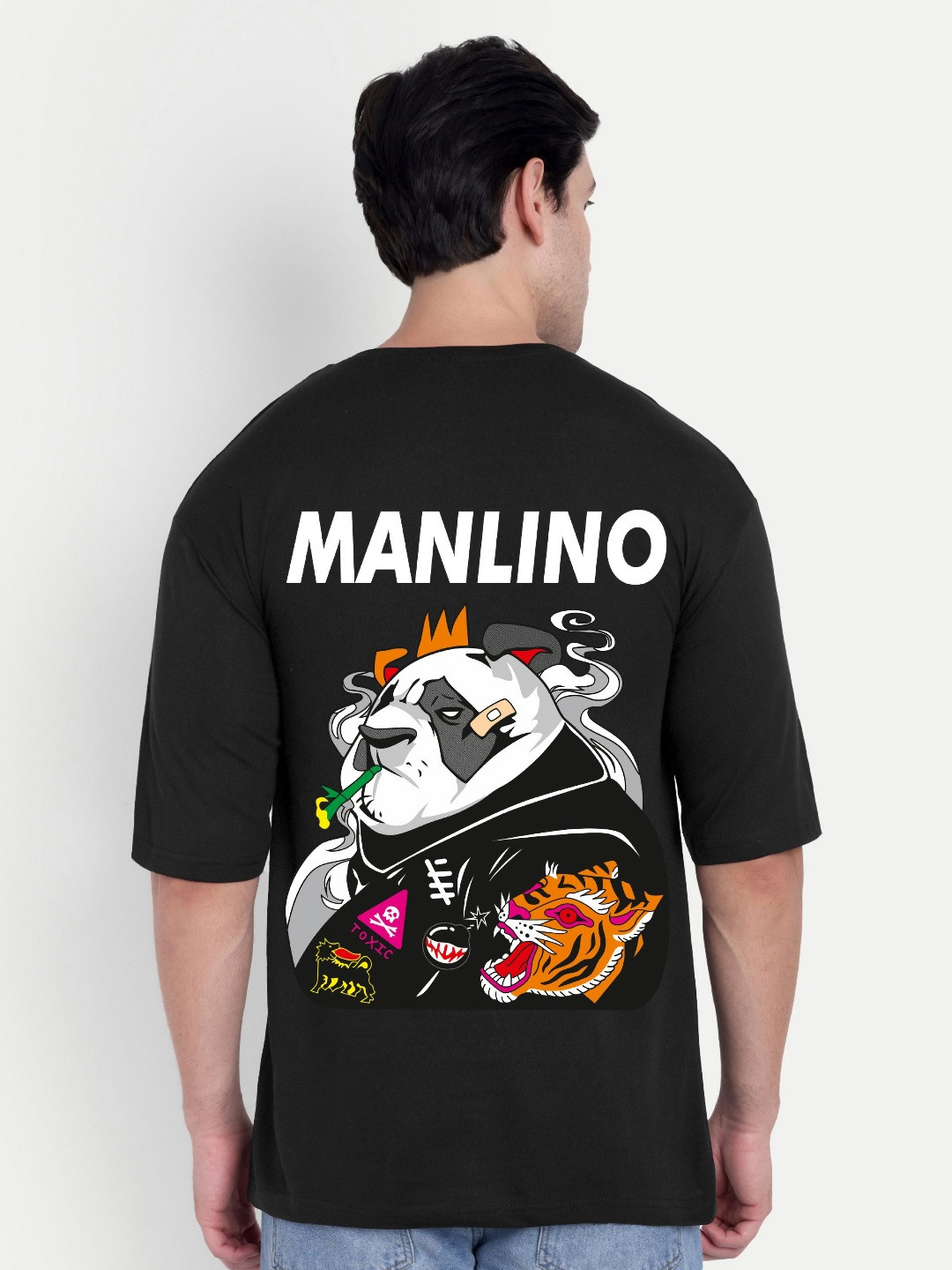 MANLINO Graphic Printed Oversized Cotton T-shirt