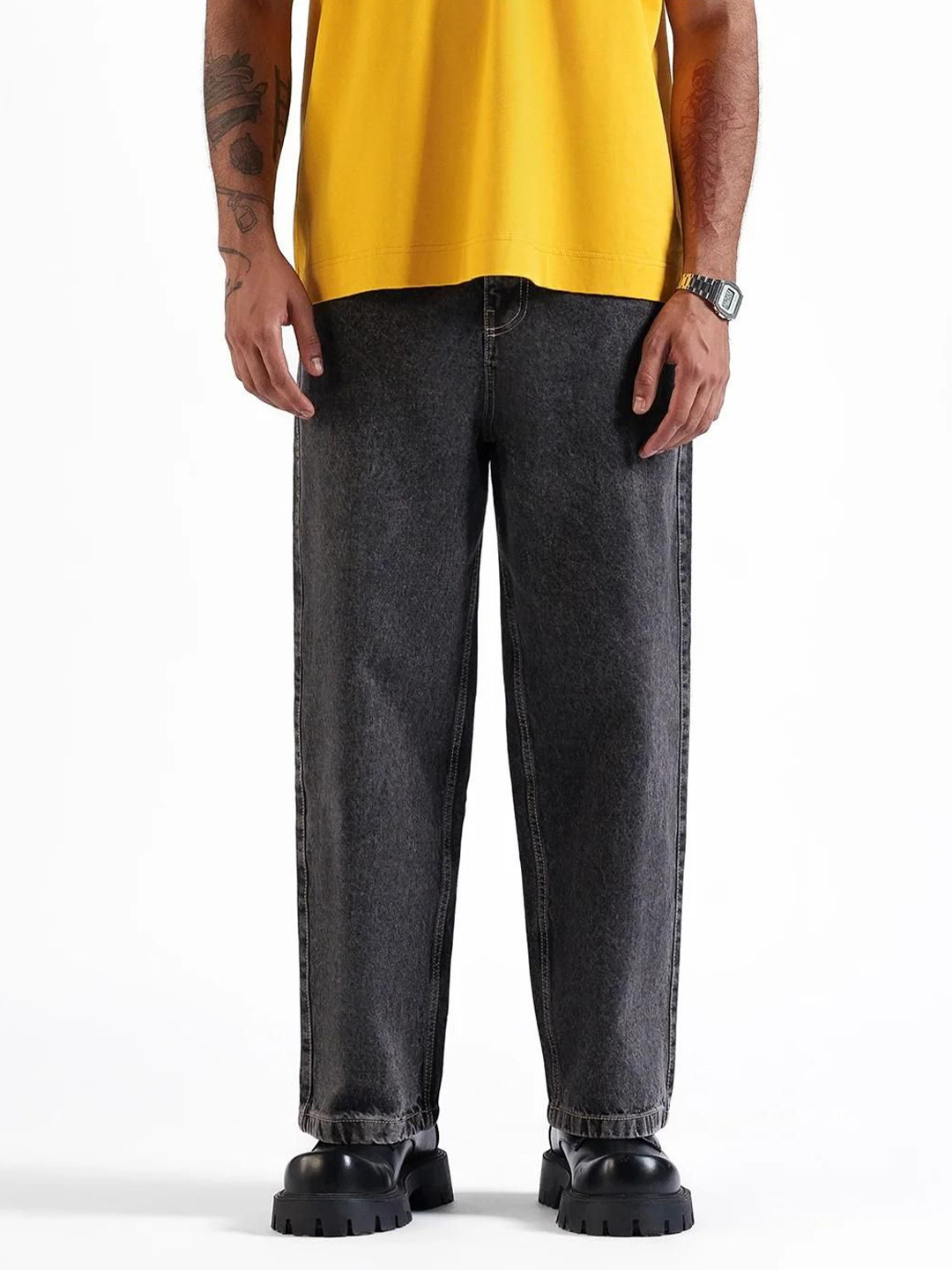 LOVEGEN Men Straight Fit Mid Rise Baggy Jeans