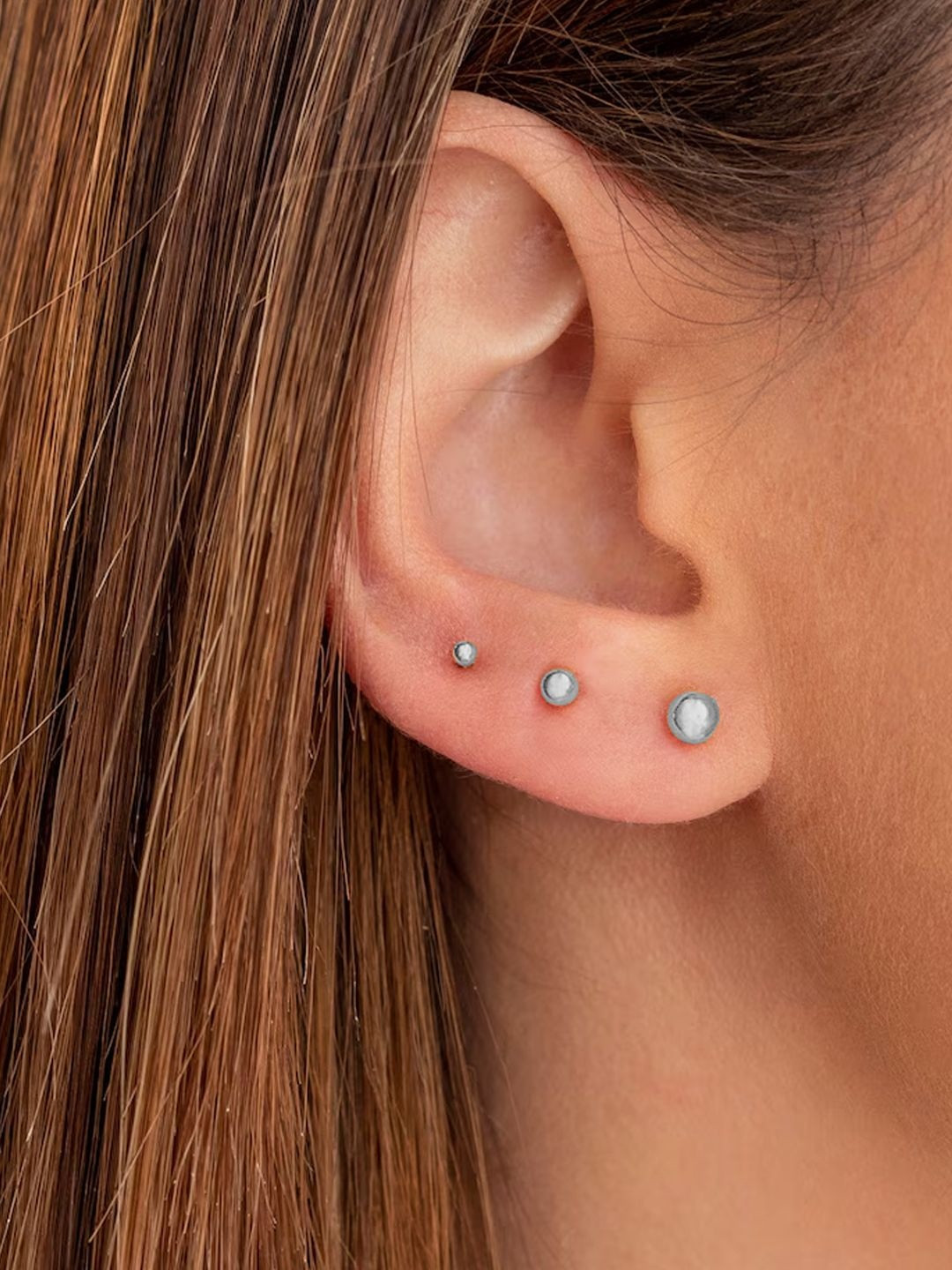 Sangria Set Of 3 925 Sterling Silver Bold Stud Earrings