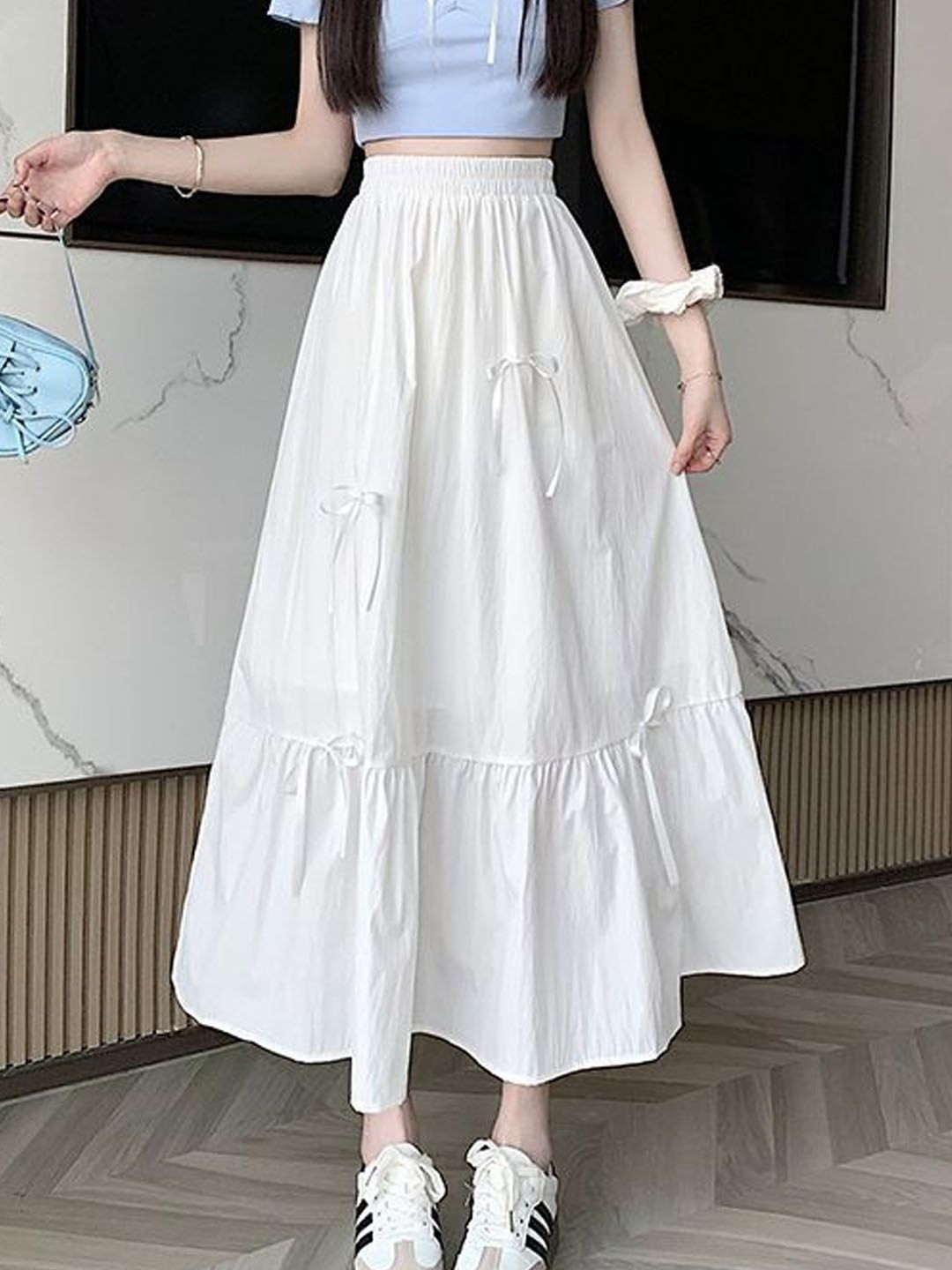 StyleCast Layered Midi Trendy Flared Skirt