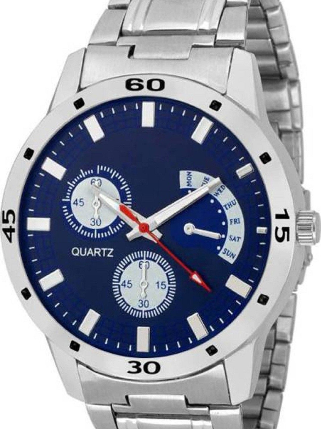 Miss Perfect Unisex Dial & Stainless Steel Straps Analogue Date Aperture Watch 13