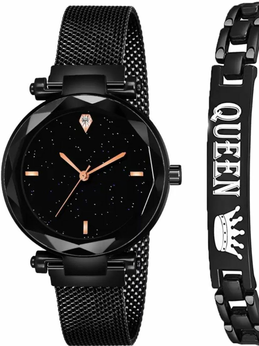 Miss Perfect Women Embellished Dial & Bracelet Style Straps Watch jk_943 With Bracelet