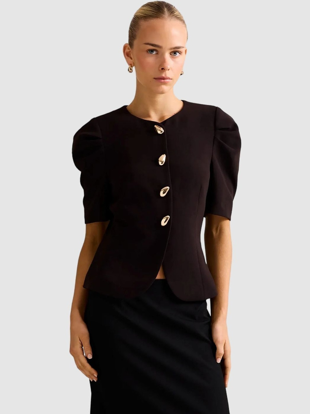 Forever New Puff Sleeve Victorian Top