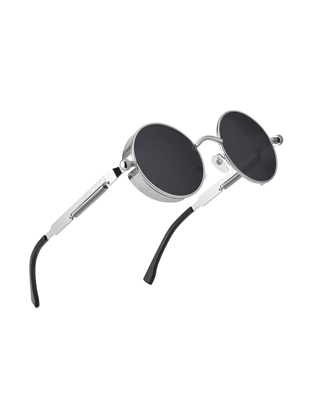 Being Better Unisex Grey Lens & Silver-Toned Round Sunglasses with