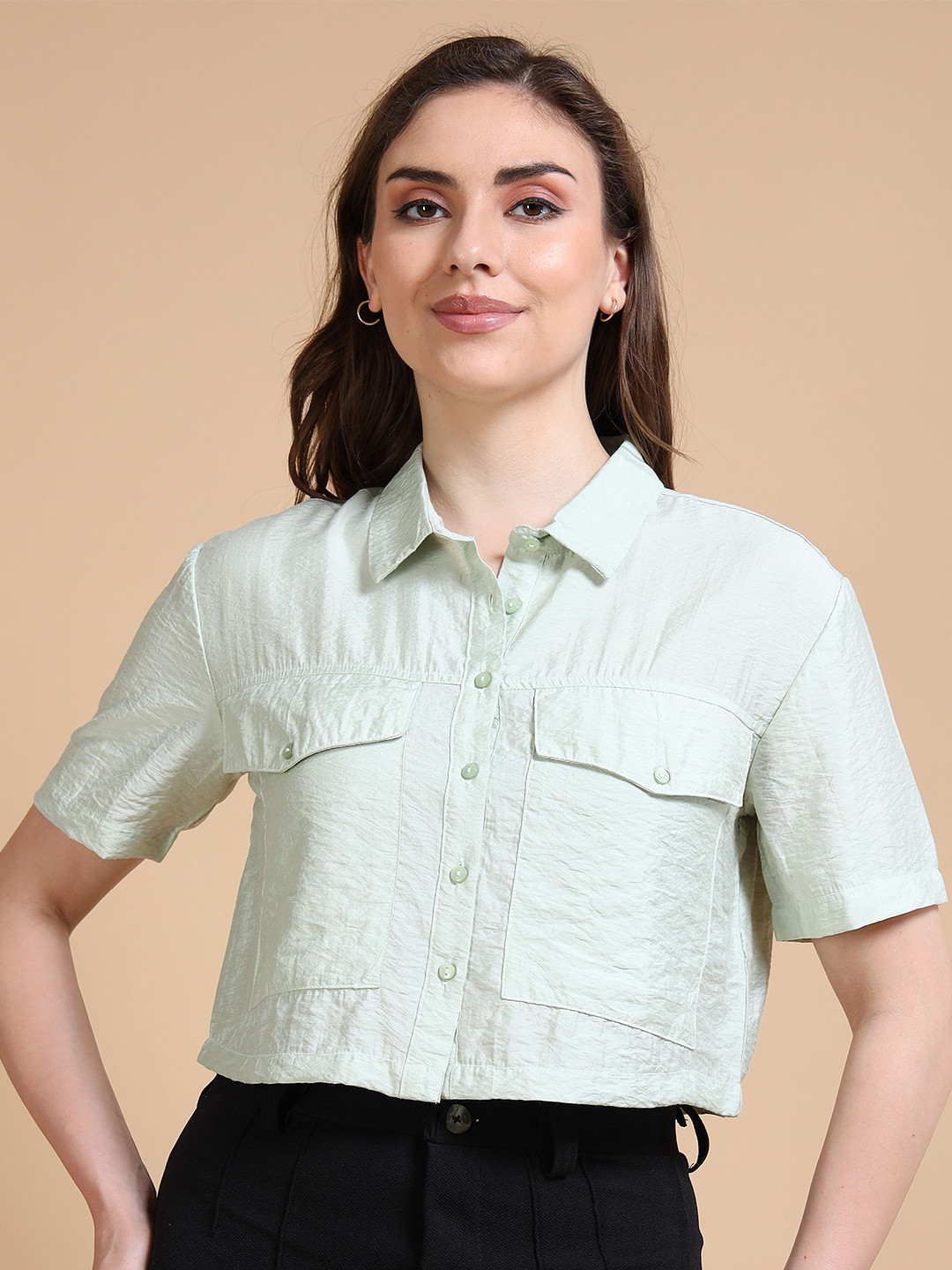 GLAM & CHIQUE Women Relaxed Casual Shirt