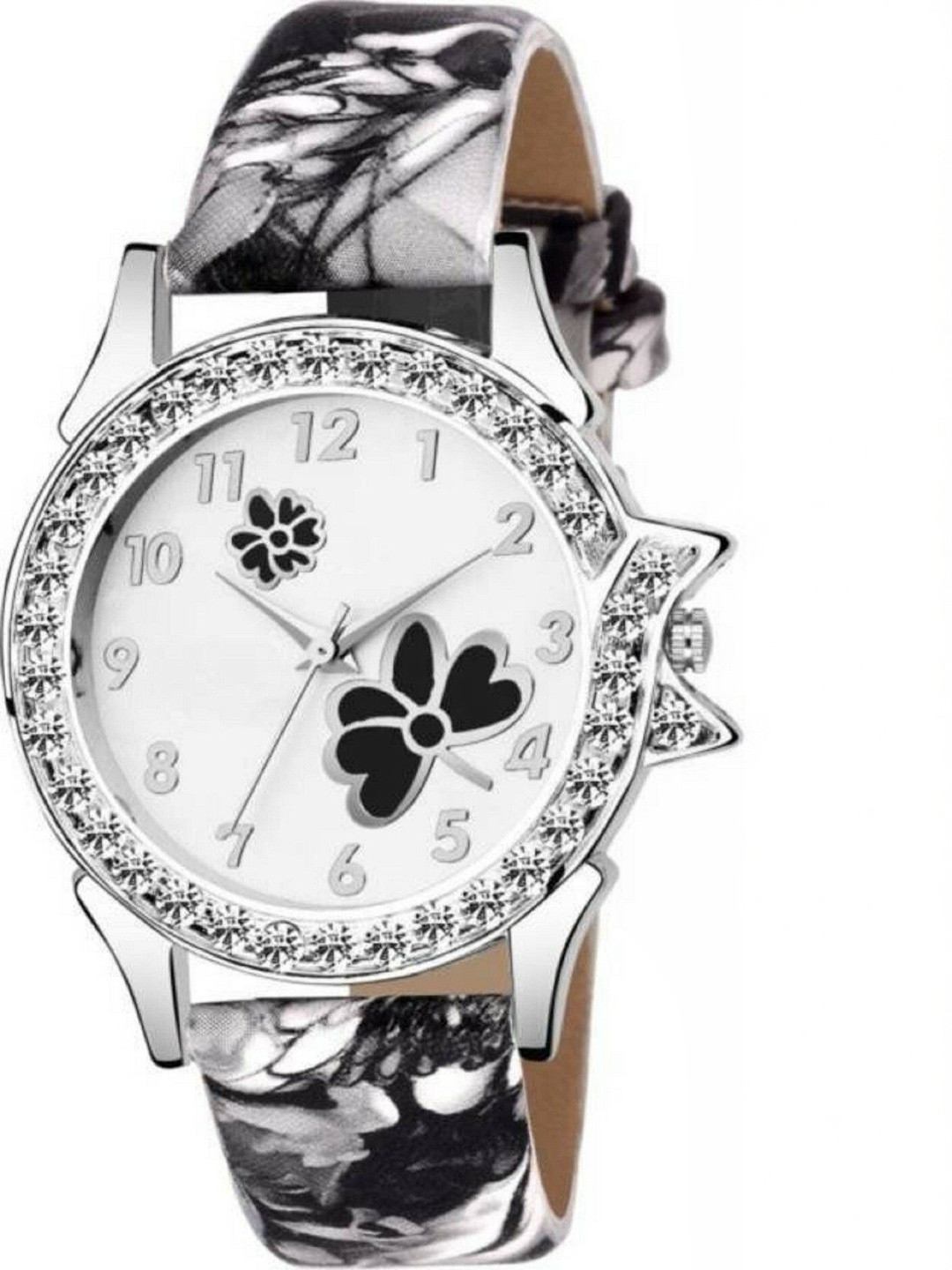 Miss Perfect Unisex Embellished Dial & Straps Analogue Watch ni38