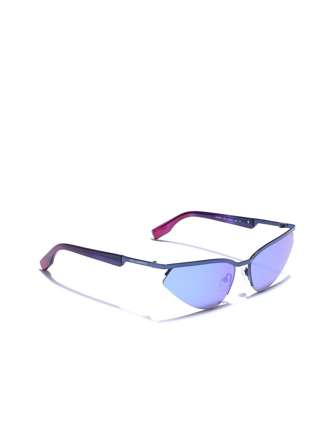 Karl Lagerfeld Unisex Mirrored Oval Sunglasses with UV Protected Lens KL352S