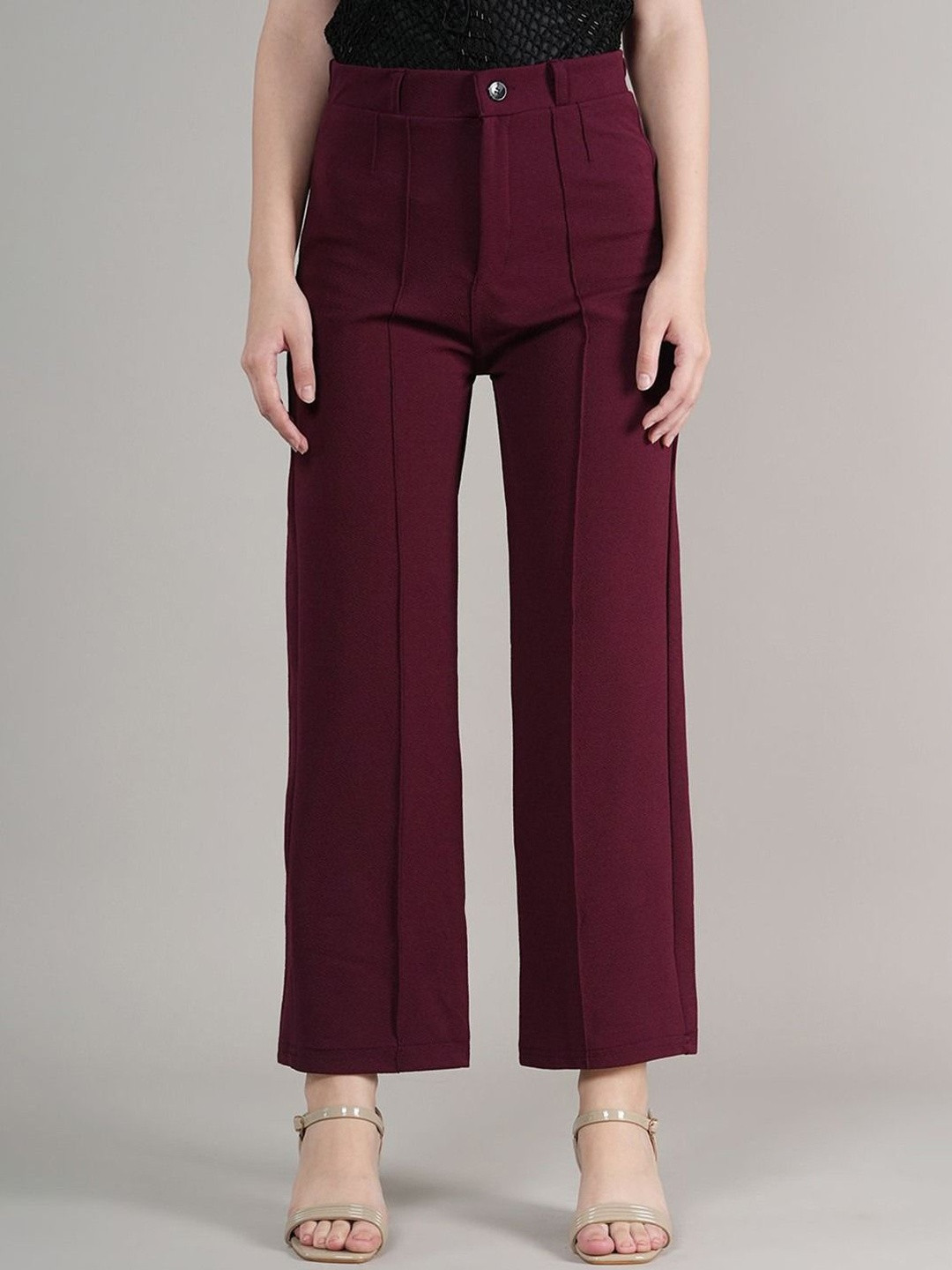 Naida Women Comfort Mid-Rise Wide Leg Formal Trousers