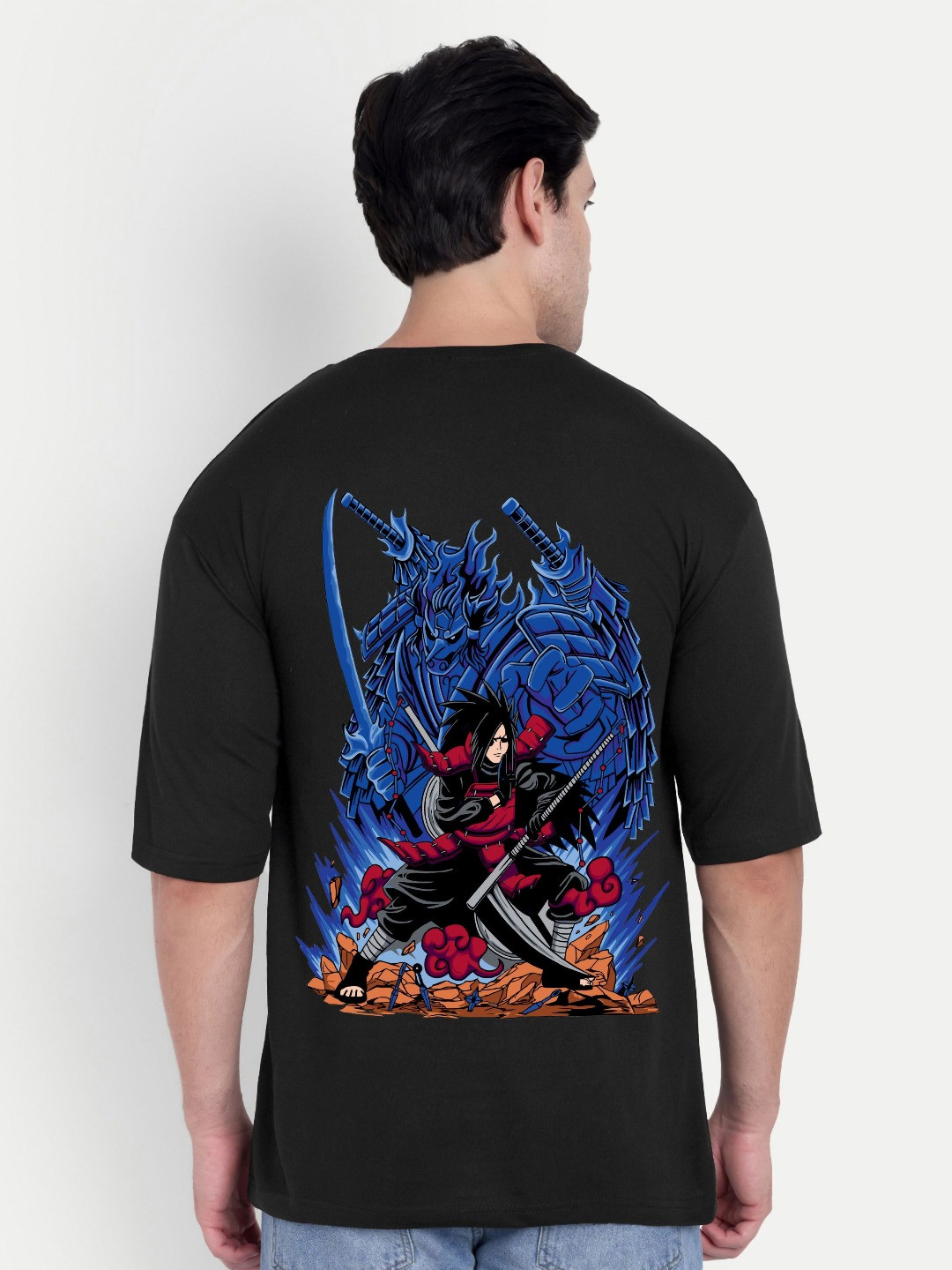 Ghost of the Uchiha Typography Printed Round Neck T-shirt