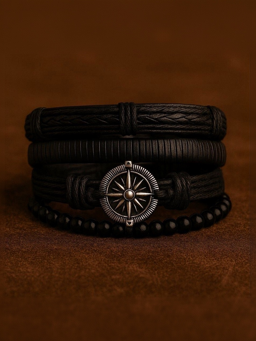 kazare Men 4 Leather Multistrand Bracelet