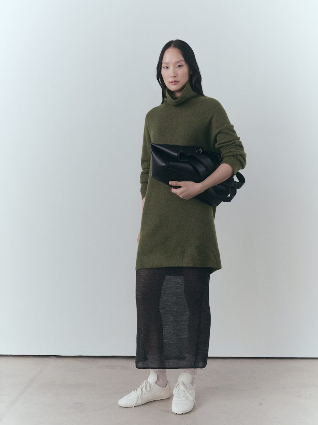 MANGO Cowl Neck Knitted Jumper Dress