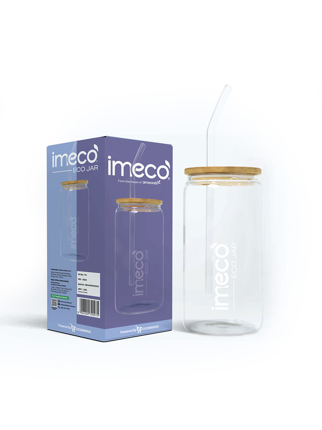 IMECO Transparent Brand Logo Printed Sipper 500ml