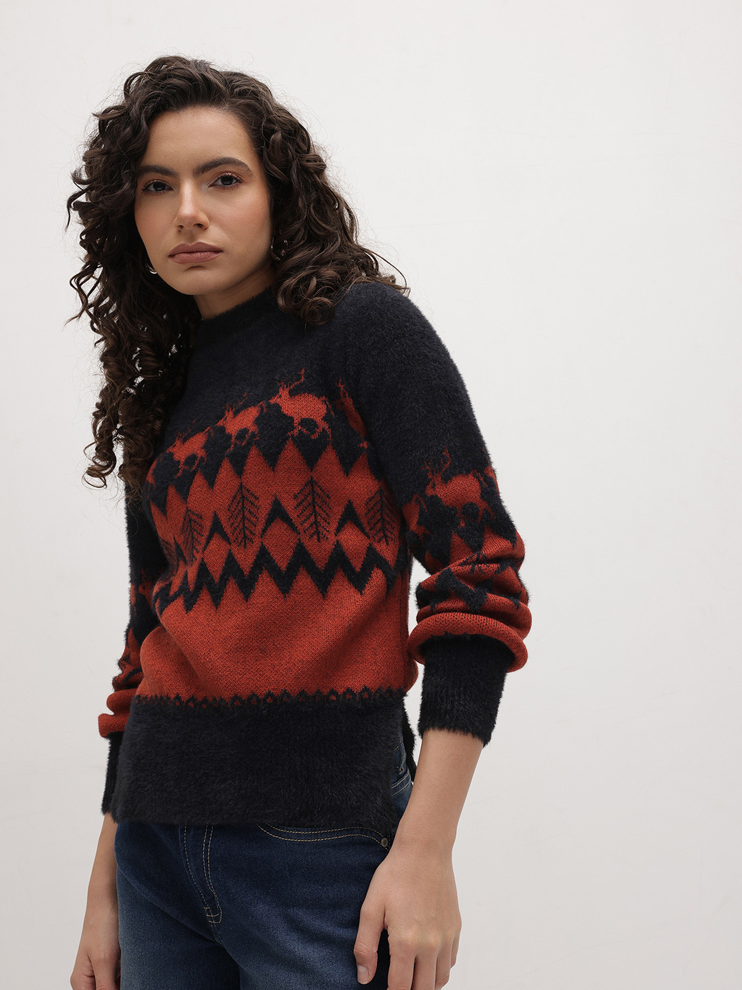The Roadster Life Co. Fair Isle Fuzzy Pullover