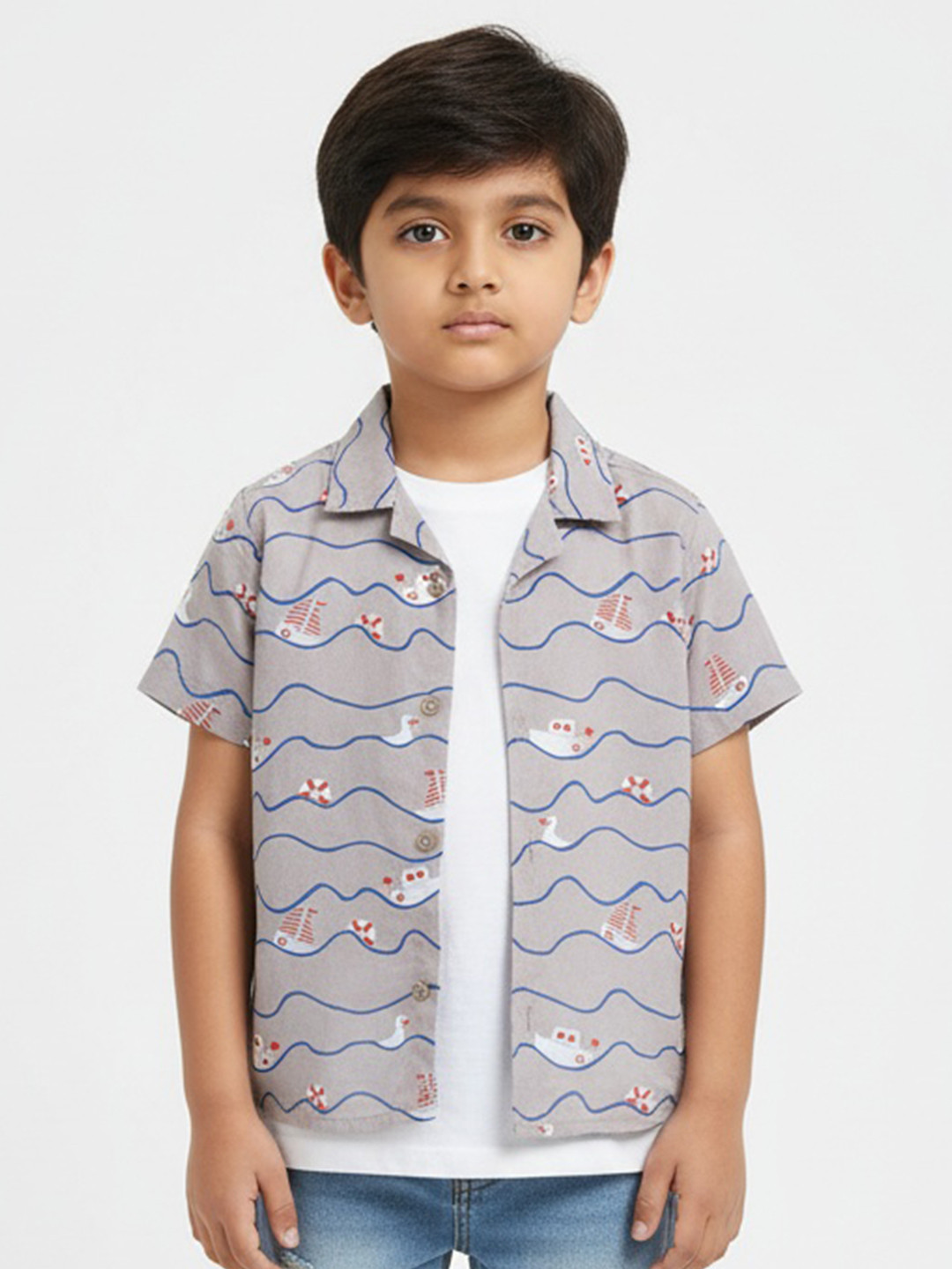 The Lion and The Fish Boys Conversational Printed Shirts