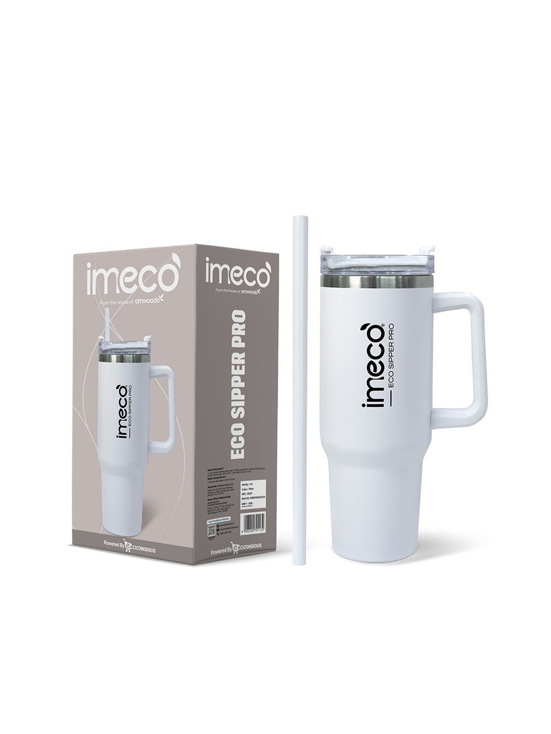 IMECO ECO-SIPPER PRO Stainless Steel Leakproof Water Tumbler With Lid & Straw 1200ML