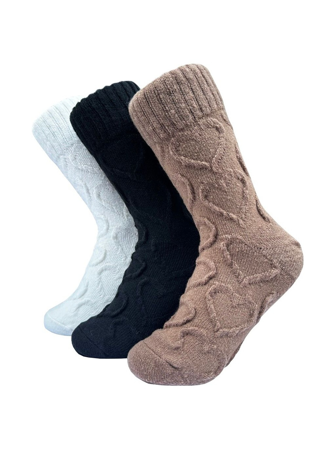Alexvyan Women Pack-2 Self Design Heart Soft Warm Knitted Woolen Winter Calf Length Socks