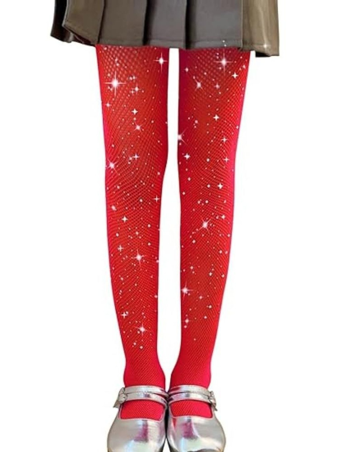 NESKA MODA Girls Glitter Fishnet Stockings