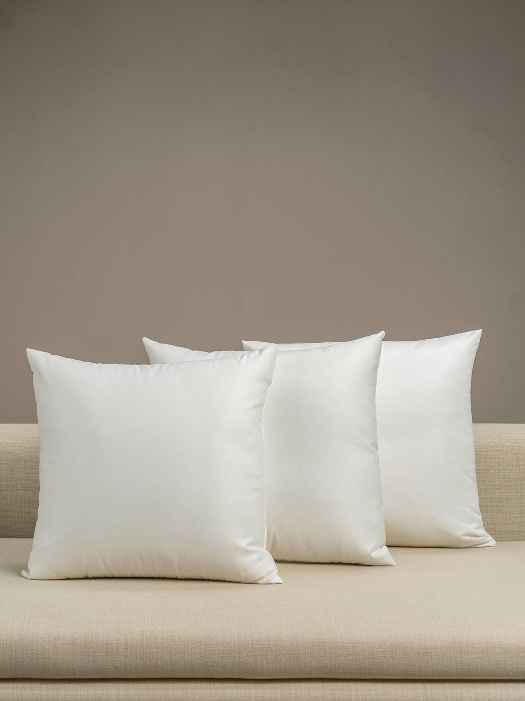 DDecor White 3 Pieces Square Cushion Inserts