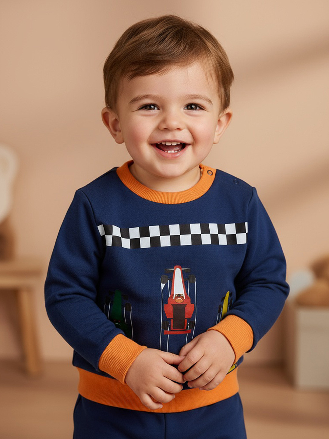 BONTOTS Infant Boys Speedy Racer Printed Organic Cotton Sweatshirt