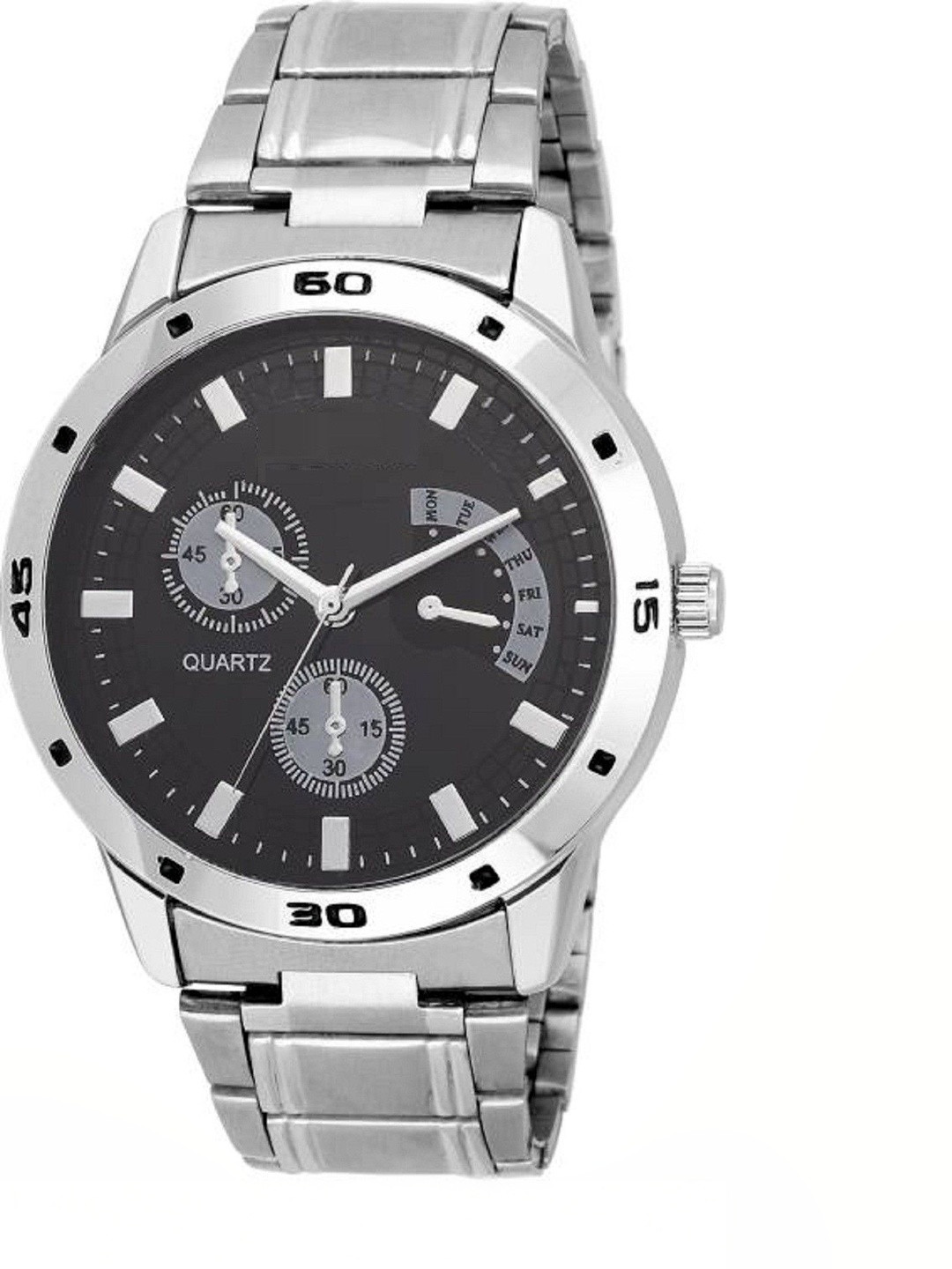 Miss Perfect Unisex Dial & Bracelet Style Straps Analogue Date Aperture Watch a 985