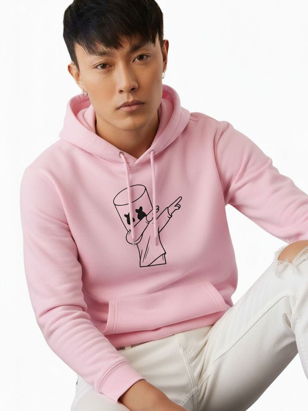 Try This Galaxy Printed Hooded Long Sleeves Sweatshirt