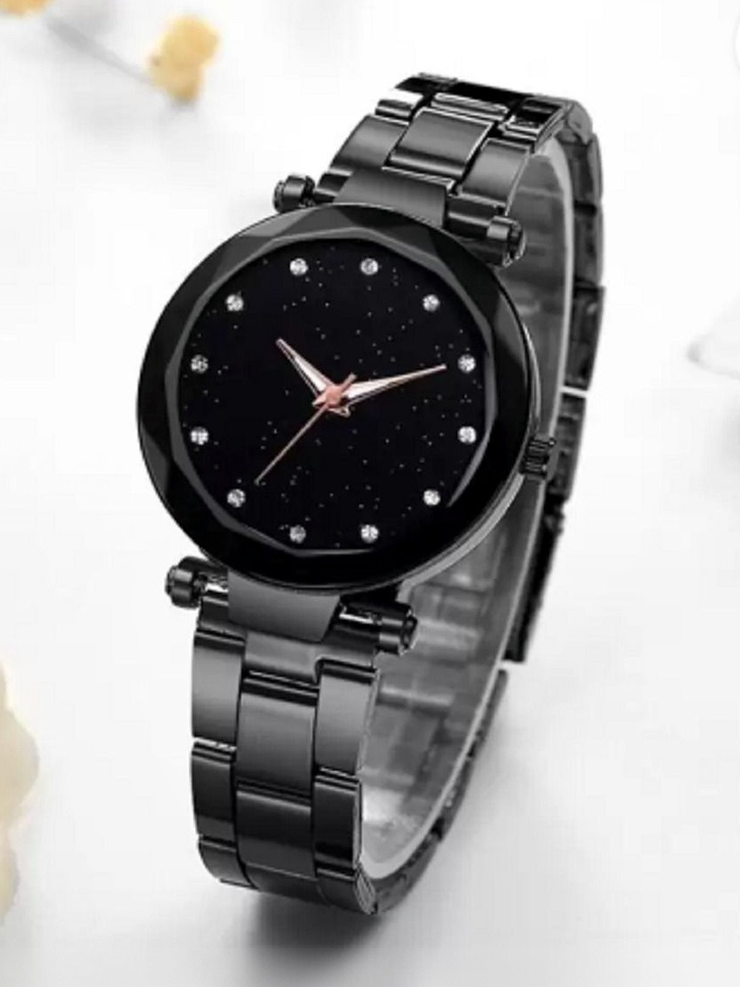 Miss Perfect Unisex Embellished Dial & Stainless Steel Bracelet Style Straps Analogue Watch LJ99