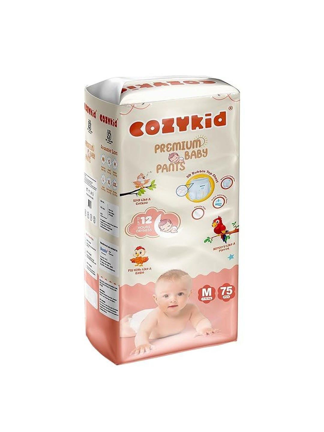 CozyKid Super Soft Baby Diaper Pants- 75 Pcs- M