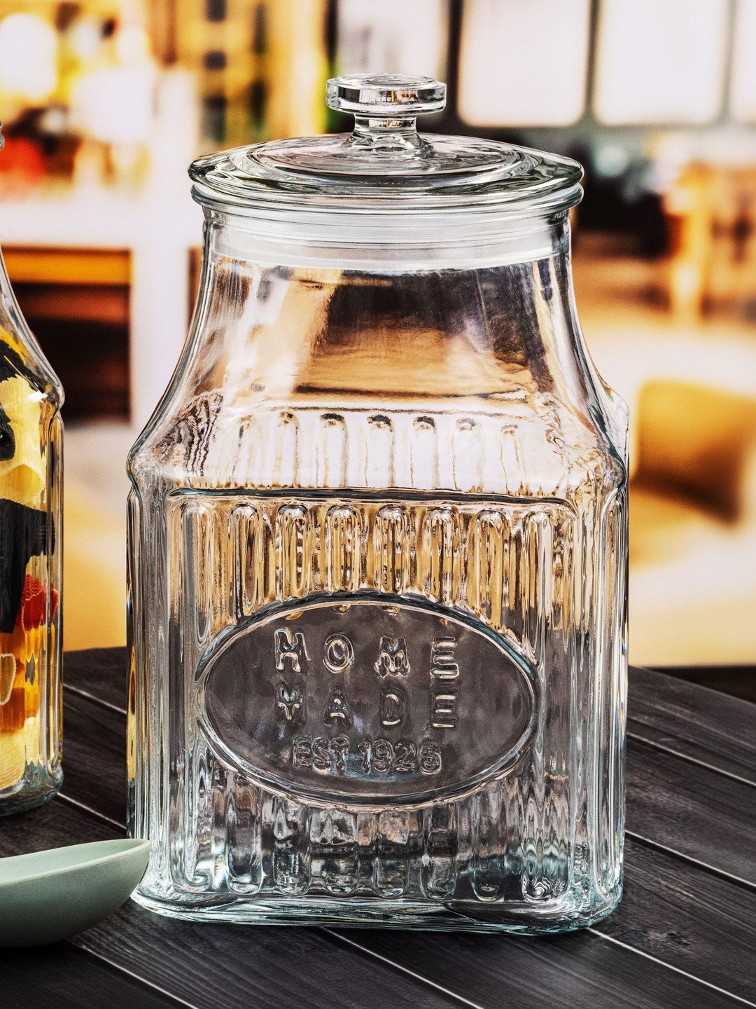 Roxx Transparent Dishwasher Safe 2 Pieces Screw Top Jar- 3300 ml