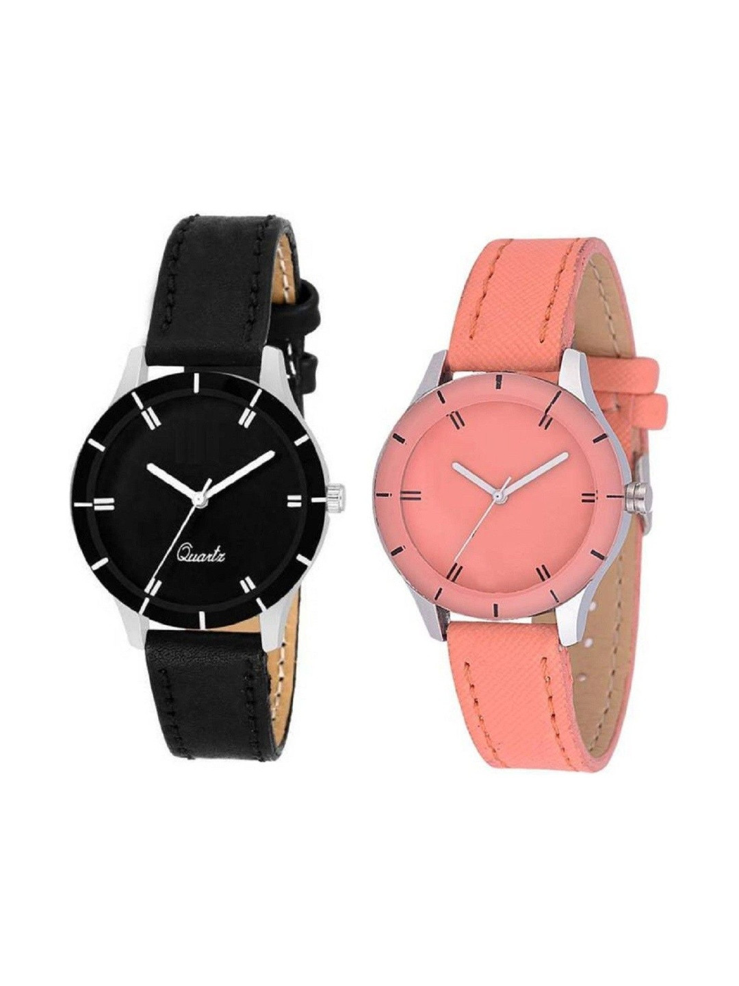 Miss Perfect Set Of 2 Women Dial & Leather Straps Analogue Watches D820