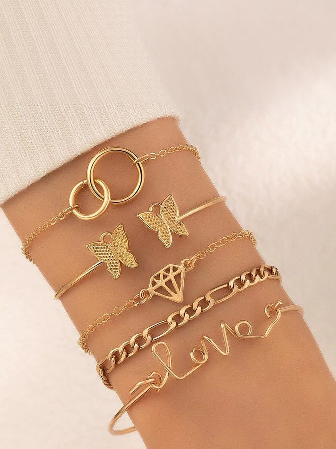 MODE & MINIMAL Women Gold-Plated Multistrand Bracelet