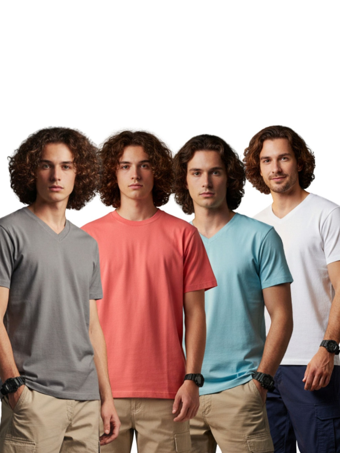 OUTLAWS Men 4 V-Neck Bio Finish T-shirt