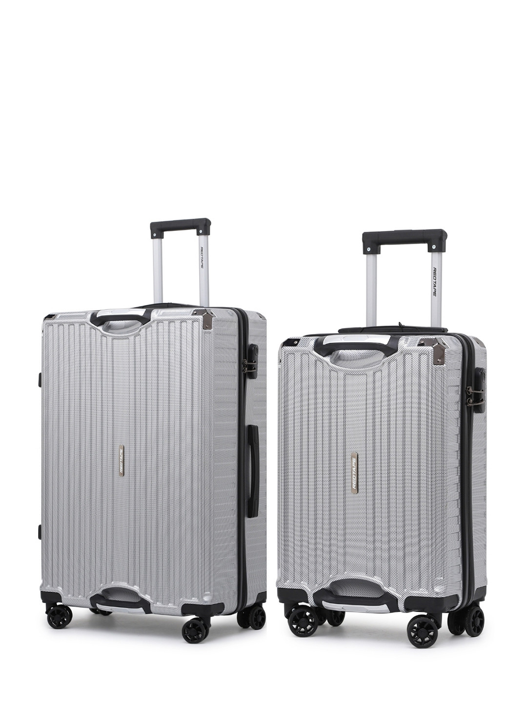 Red Tape Set Of 2 Textured 360-Degree 8 Wheel Hard Sided Medium & Large Trolley Bags