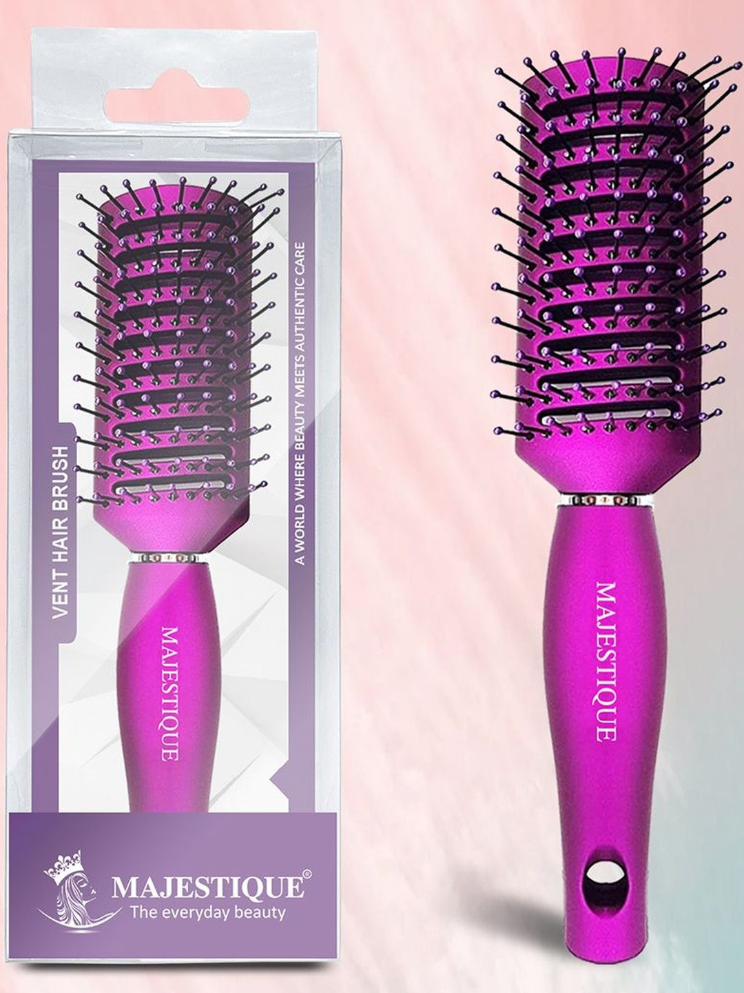 MAJESTIQUE 9 Row Wide Vented Ball Tipped Bristles Brush