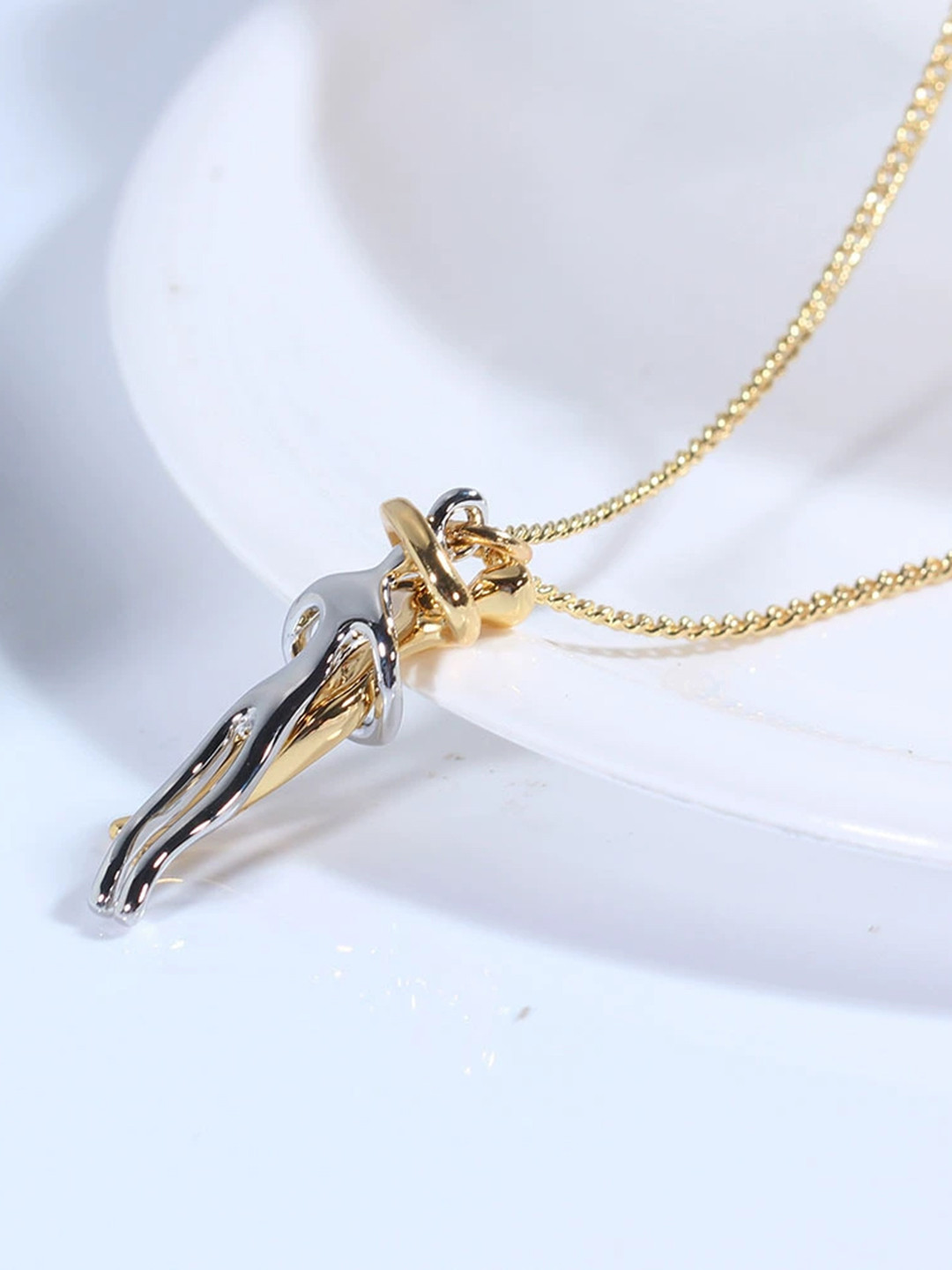 Just Lil Things Hugging Figures Pendant With Chain