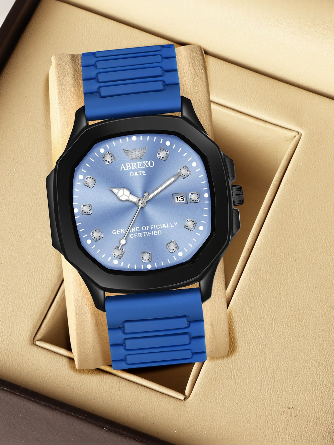 Abrexo Men Dial & Straps Watch Abx7201 BL MGT ST