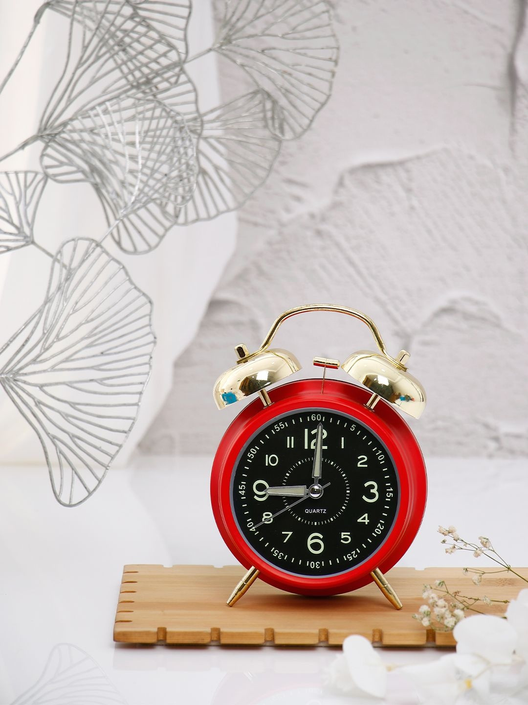 Archies Red & Gold Toned Twin Bell Alarm Clock