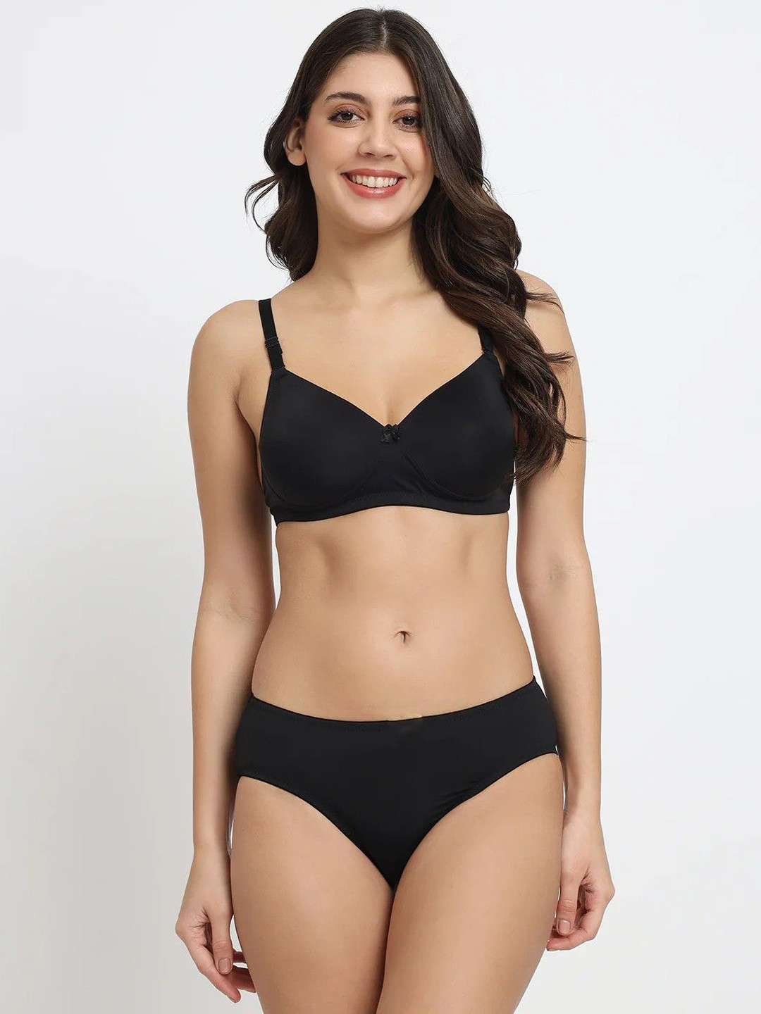 CHILEELIFE Women Lightly Padded Non-wired Stretchable Lingerie Set