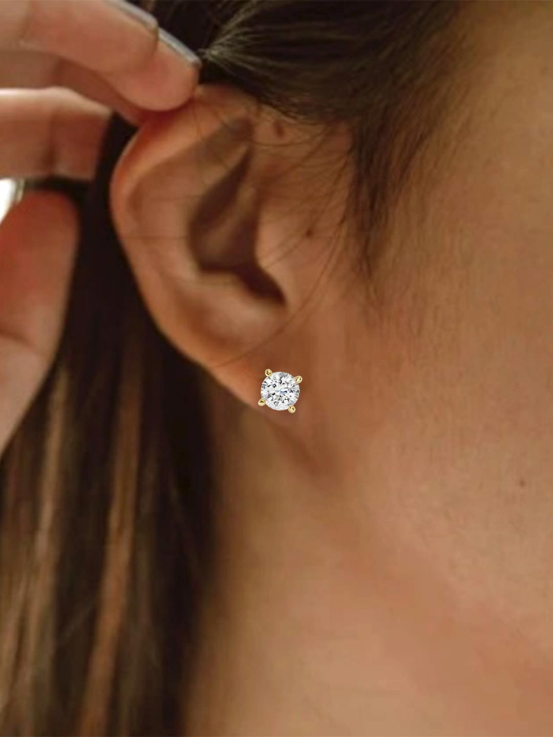 RAGABANDHA DESIGN STUDIO 925 Sterling Silver 22K Rose Gold-Plated Zircon Studded Studs