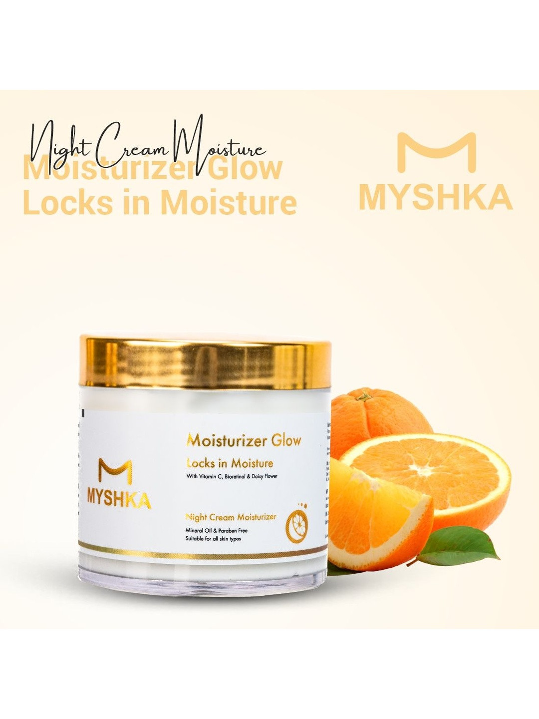 Myshka Overnight Replenish Night Moisturizer Cream With Bioretinol & Vitamin C - 100 g