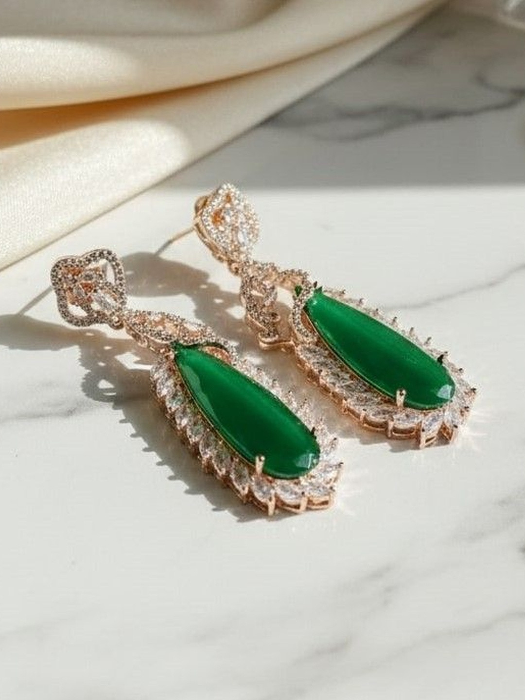 Opal Touch Teardrop Shaped Drop Earrings