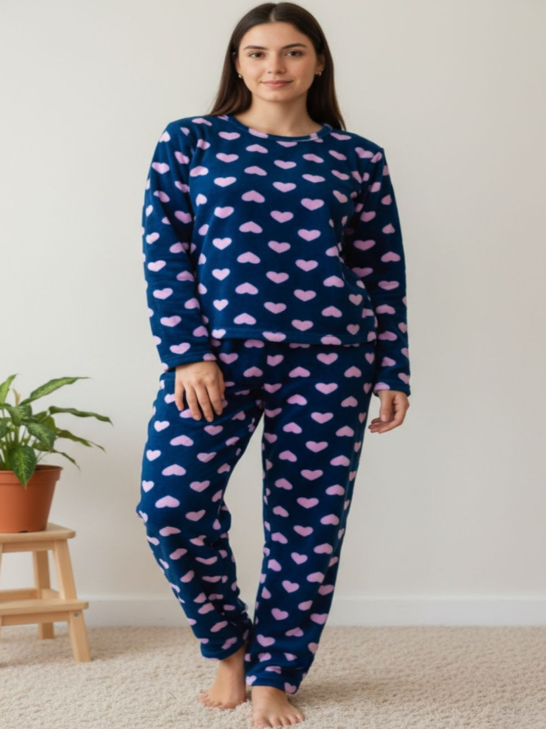 GRAGE Women Printed Straight-Leg Mid-Rise Lounge Pant