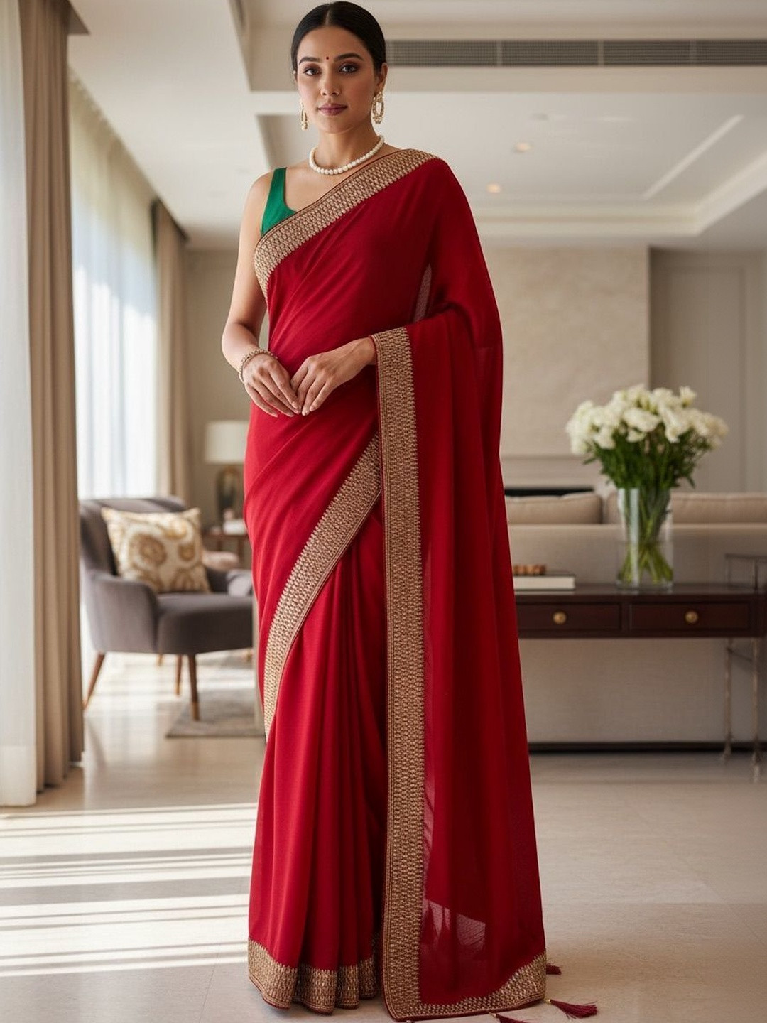 D tales Zari Art Silk Heavy Work Saree