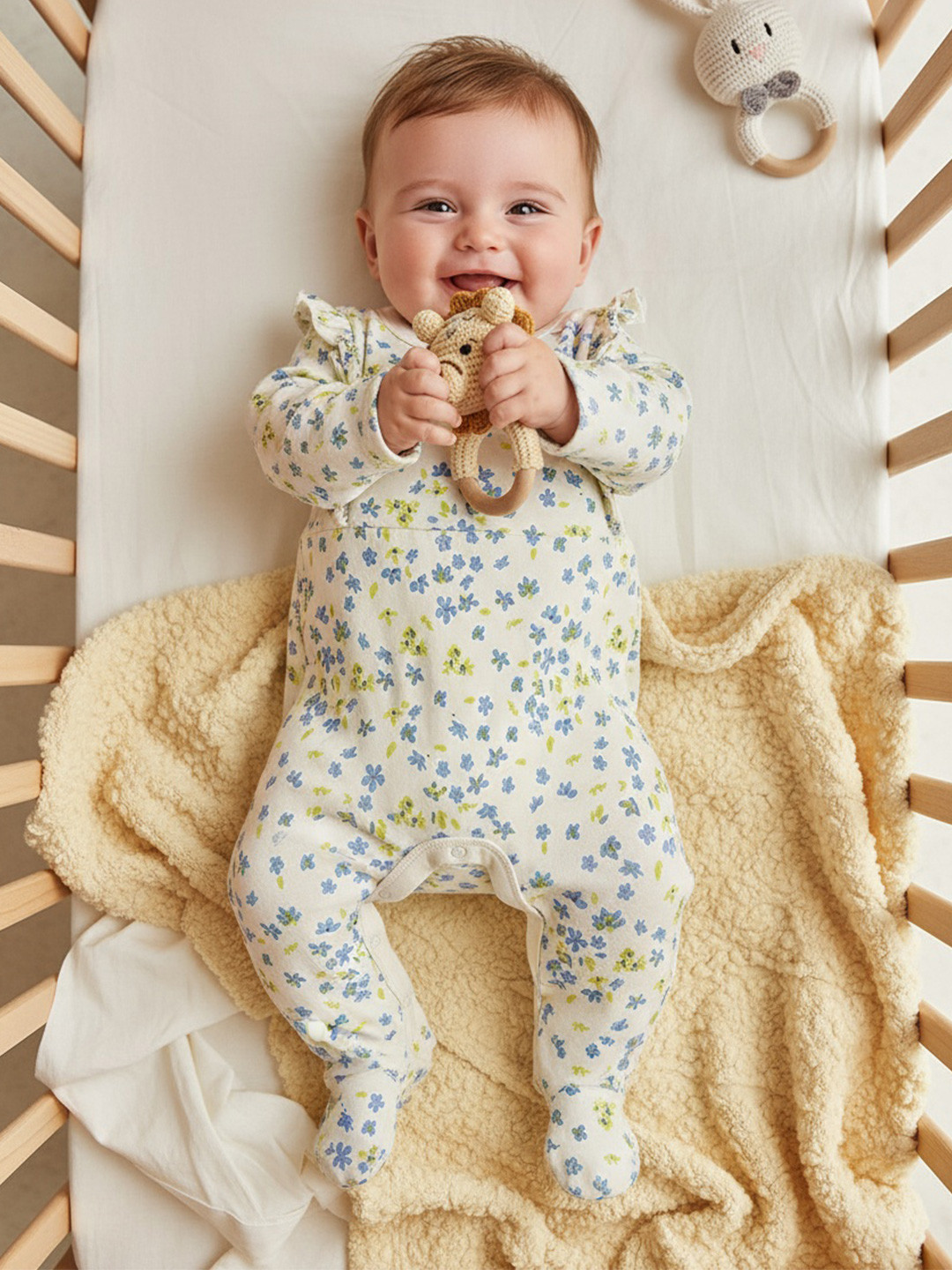 BONTOTS Infants Girls Printed Cotton Sleepsuits