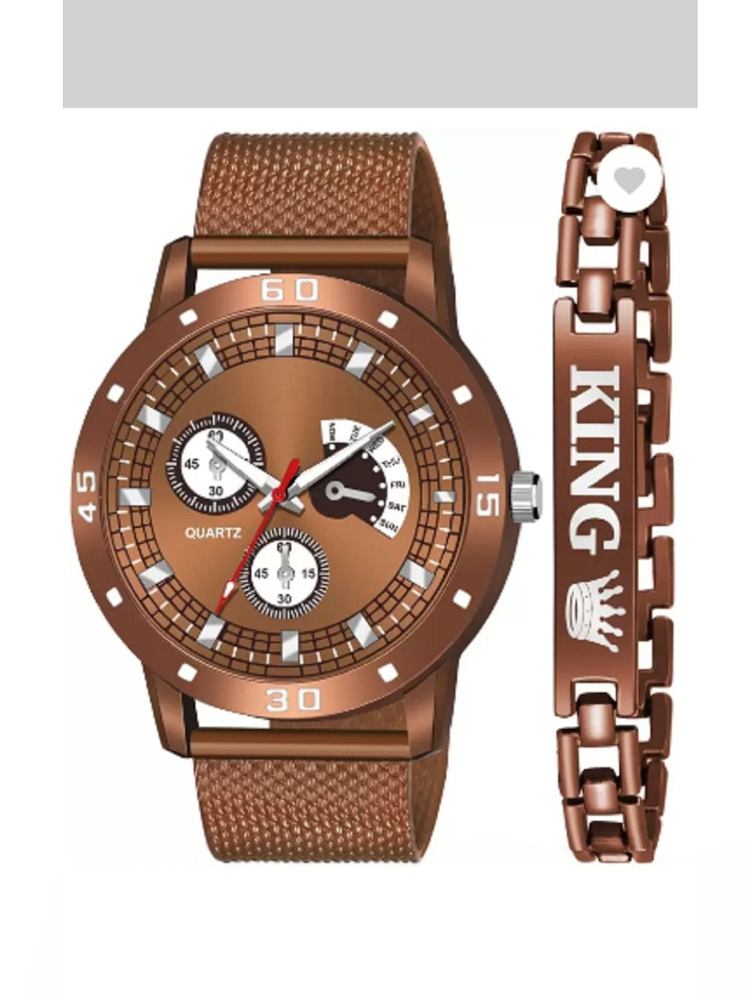 Miss Perfect Unisex Dial & Straps Analogue Date Aperture Watch PU 2