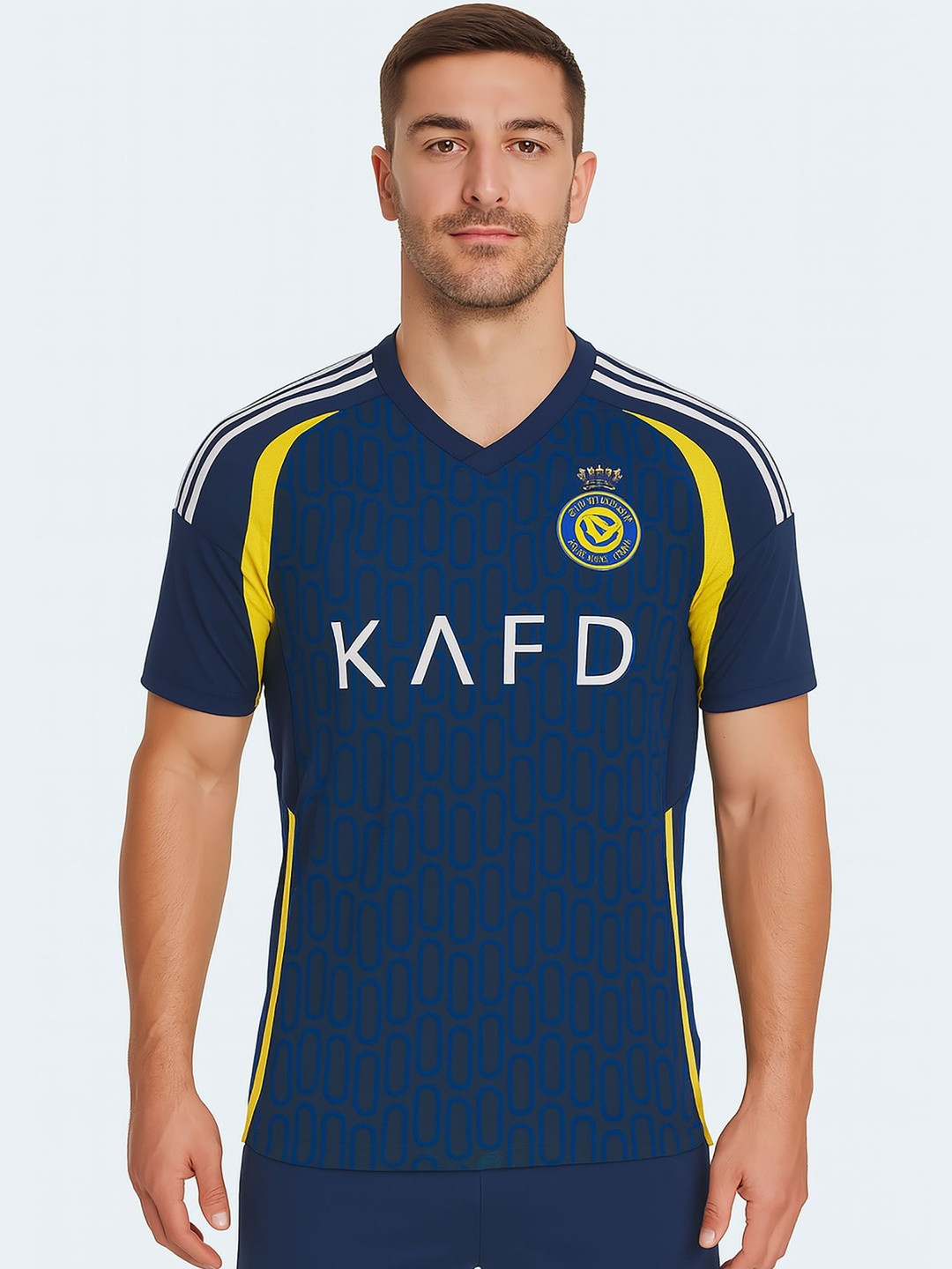 dostitch Men Cristiano Ronaldo Printed V-Neck Dri-FIT Pockets T-shirt