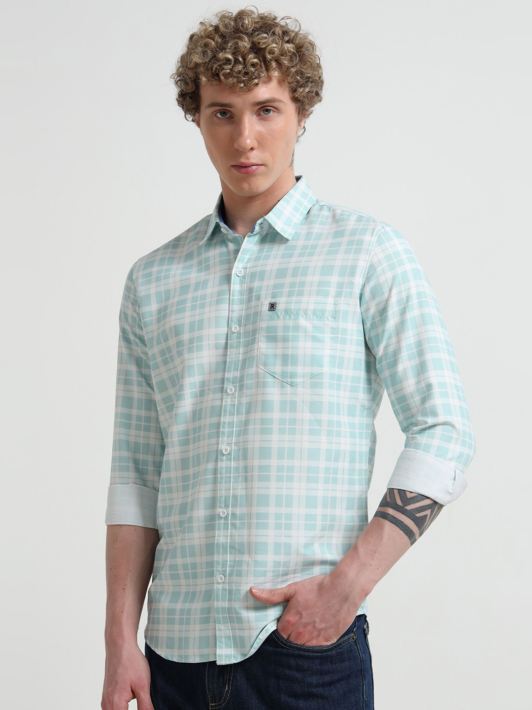 RS Fashions Men Comfort Slim Fit Gingham Checks Checked Casual Shirt