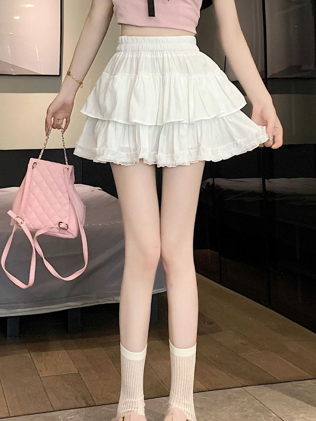StyleCast Trendy Flared Opaque Mini Skirt